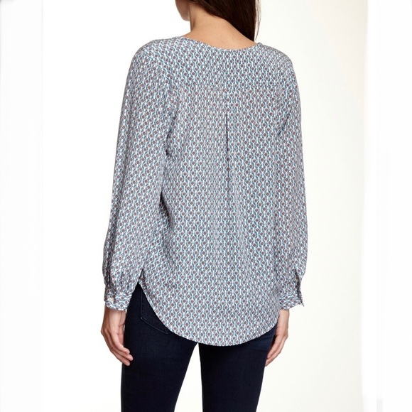 JOIE VIOLETTE Silk Geometric Print Blouse - Picture 2 of 8